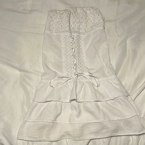 White Tube Woven Dress